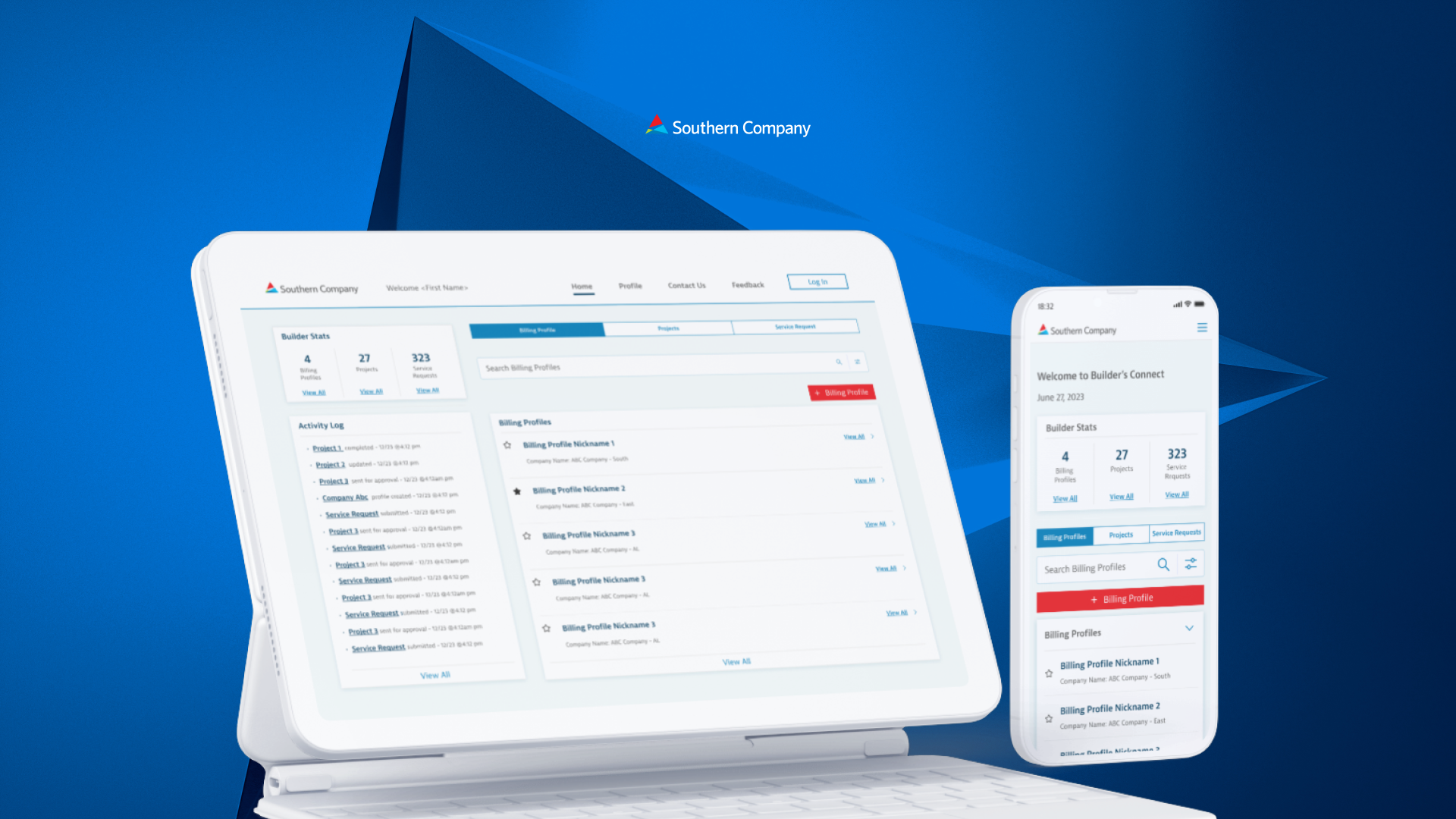 Builder's Connect — PWA mockup for Southern Company