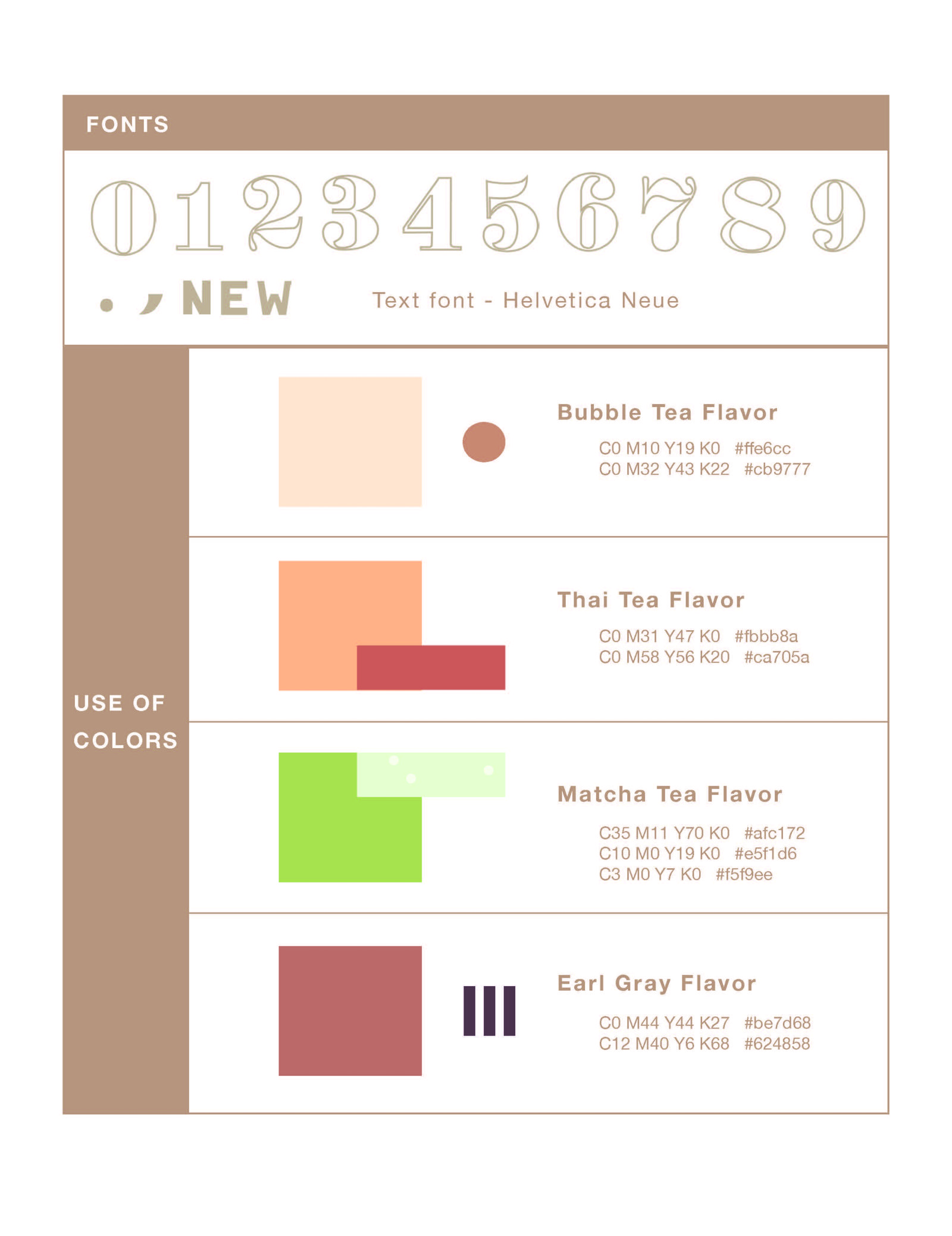 Color & type system — full usage table