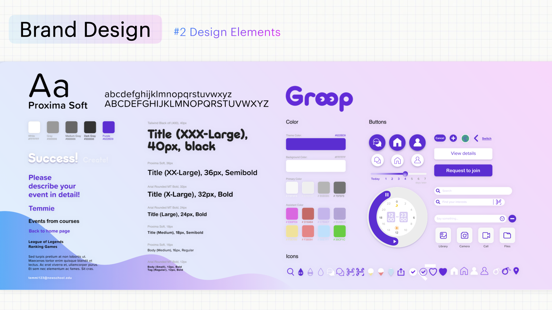 Brand Design #2 — Design Elements: typography, color, buttons, icons