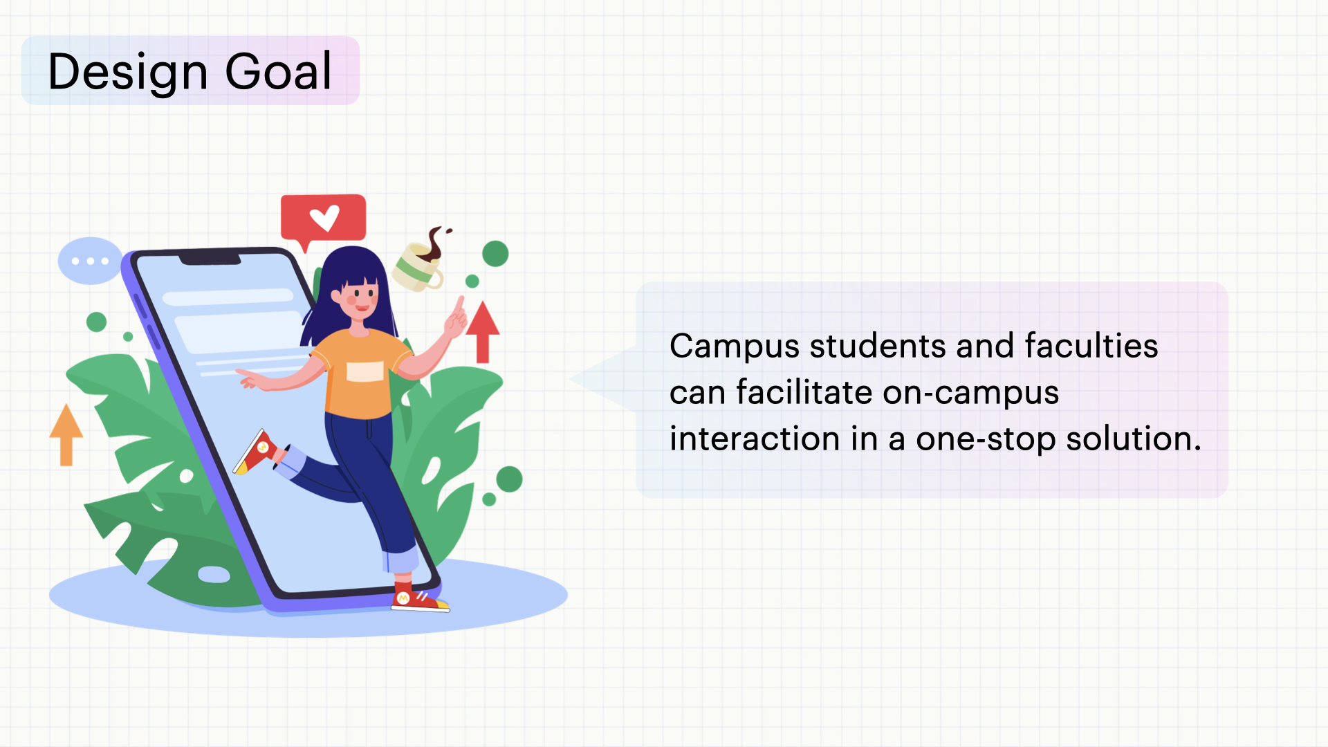 Design Goal — Campus students and faculties facilitate on-campus interaction in one-stop solution