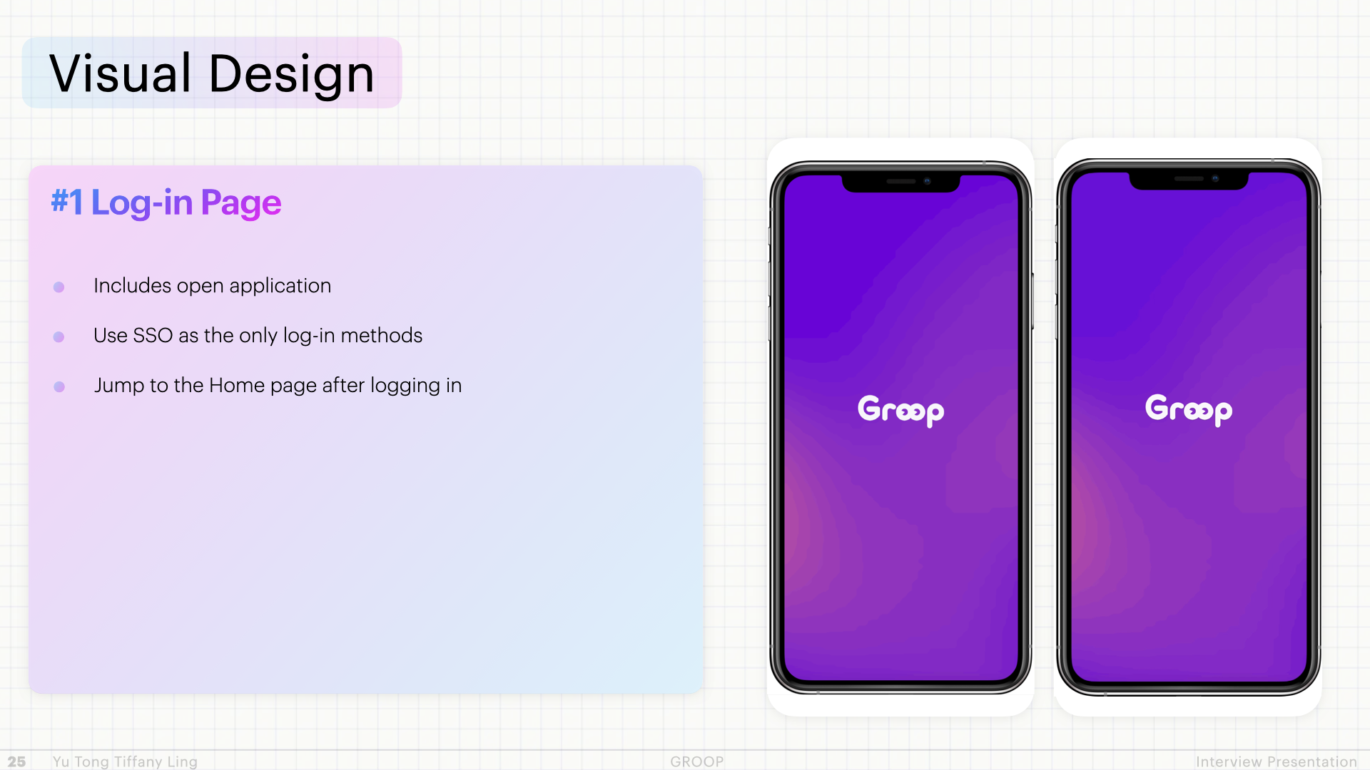 Visual Design #1 — Log-in page with SSO