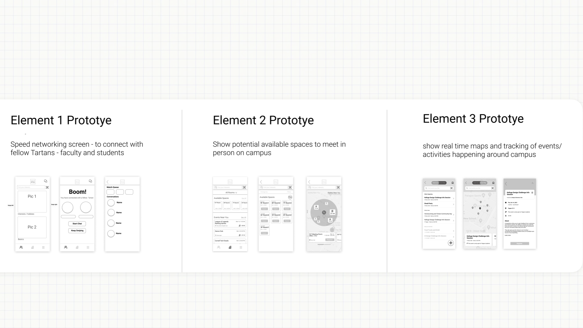Initial Sketch — Element 1, 2, 3 prototype sketches