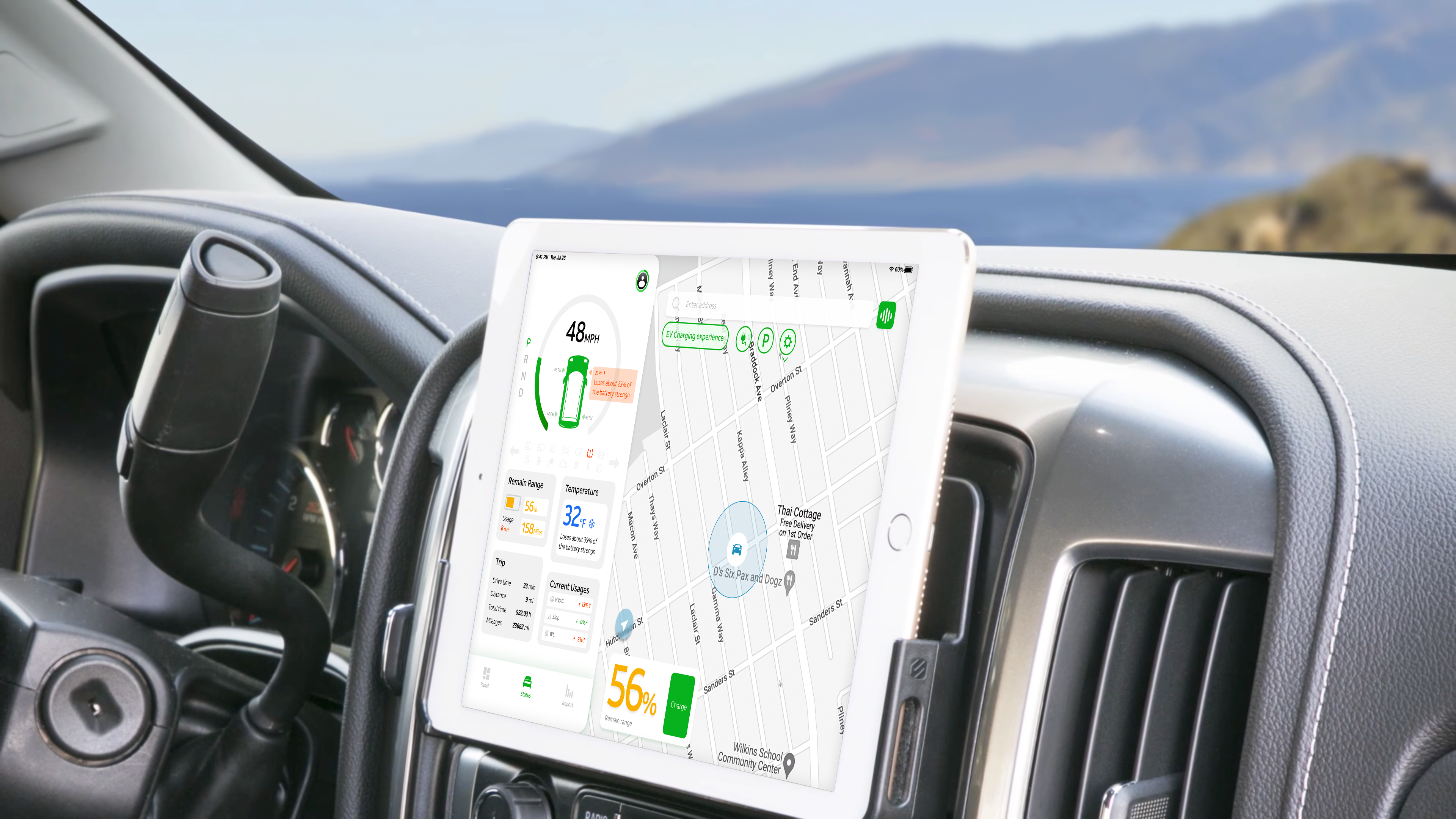Honda EV Simulator — in-car mockup of the final dashboard
