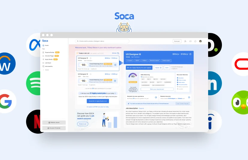 SOCA — AI job-seeking platform thumbnail with company logos