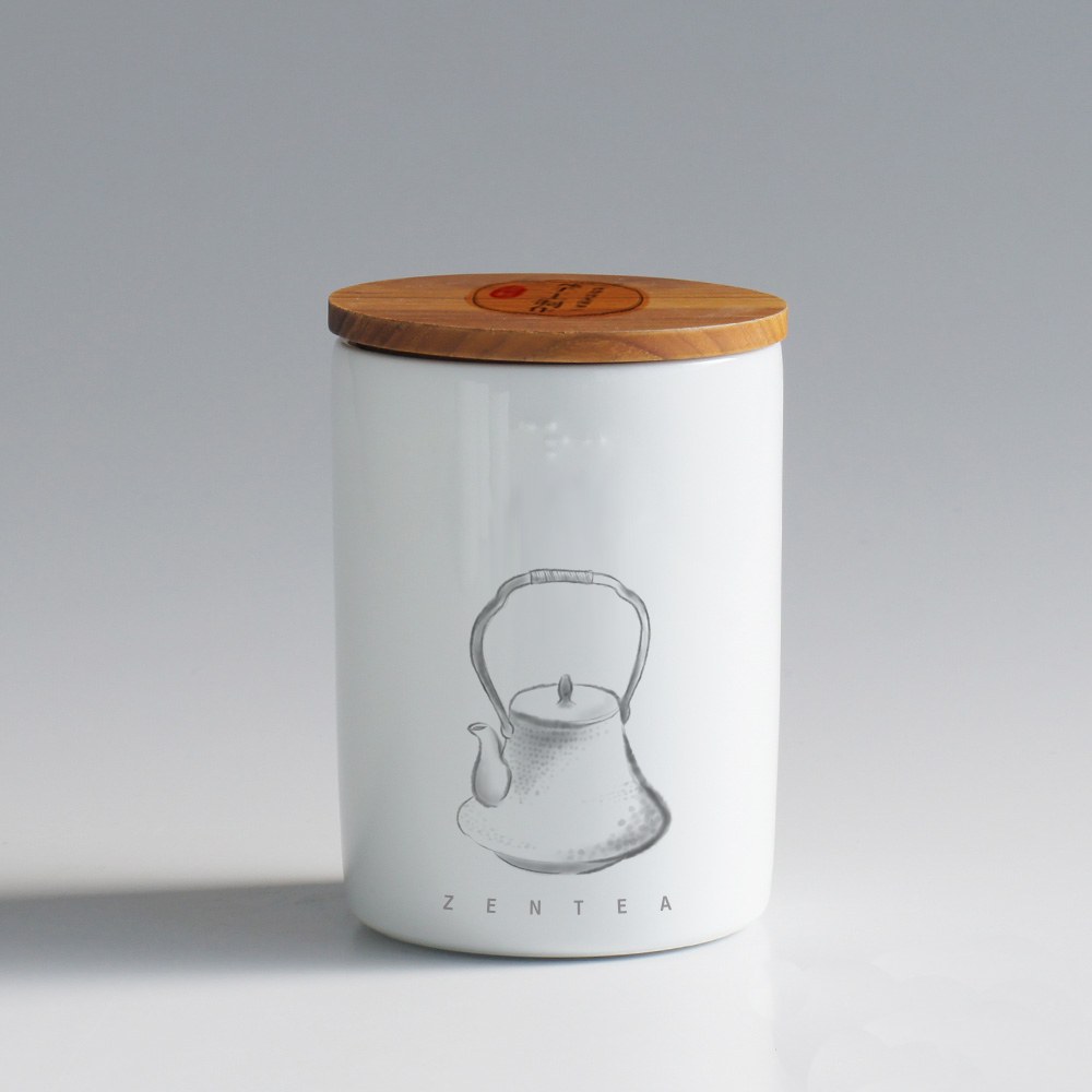 Loose tea canister — front view