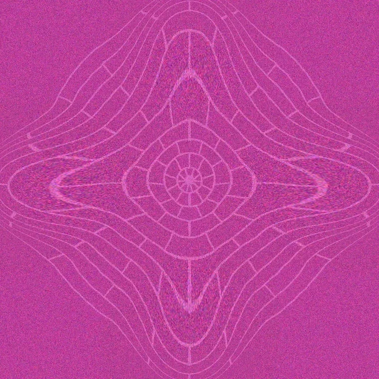 CD Package Design — symmetric pink geometric artwork